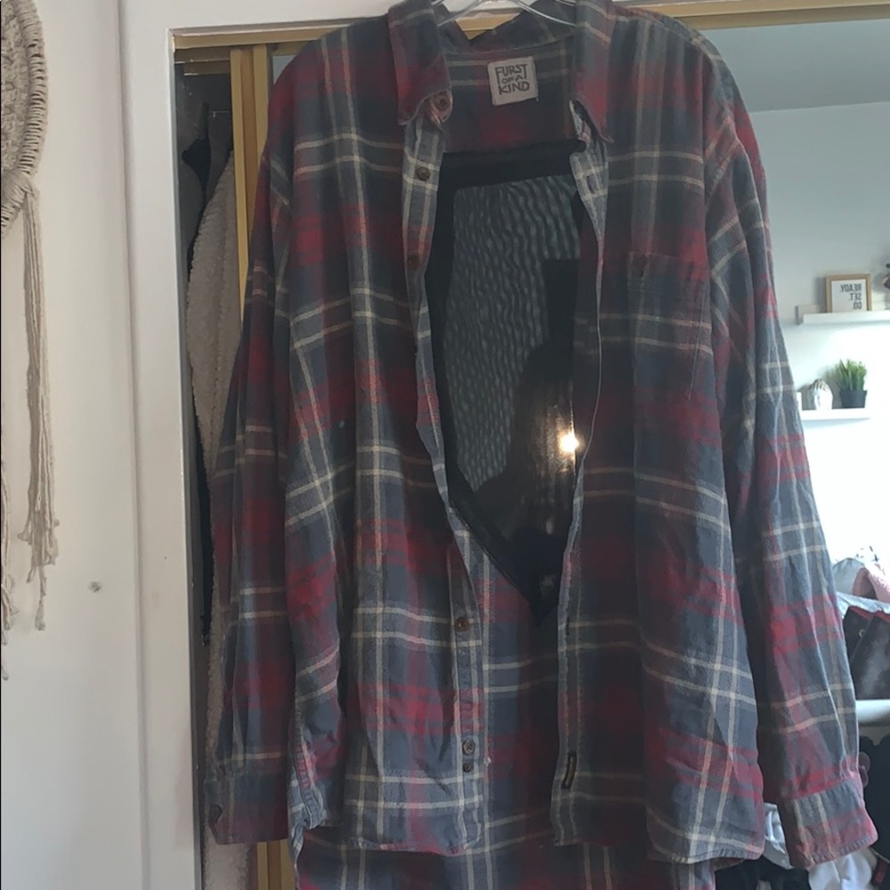 FURST OF A KIND MESH CUTOUT FLANNEL